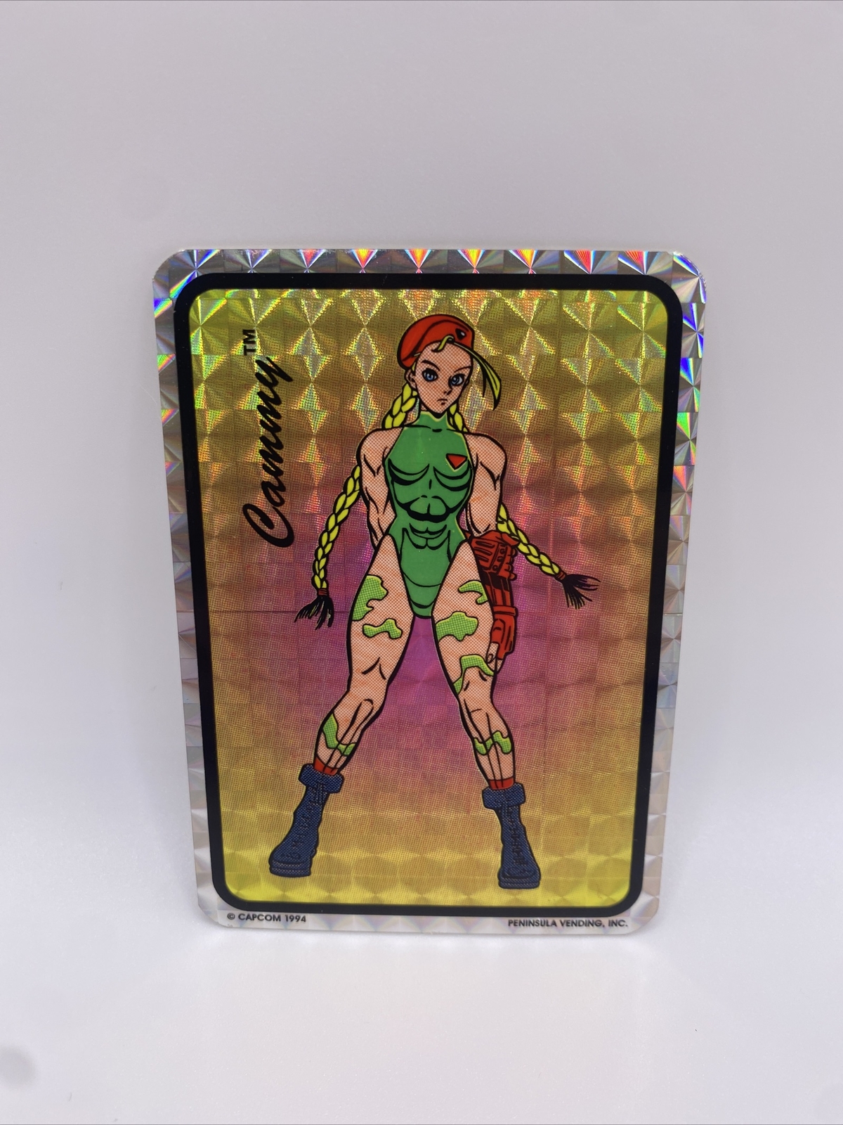 RARE Vintage 1994 Cammy Street Fighter Prism Sticker Peninsula Vending Capcom RARE Vintage 1994 Cammy Street Fighter Prism Sticker Peninsula Vending Capcom