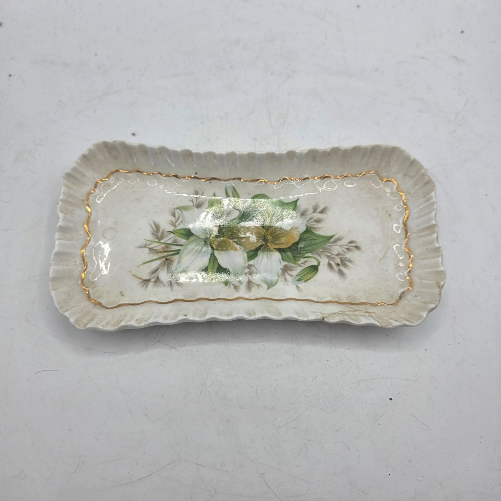 Royal Adderley Trillium Canadian Provincial Flowers Bone China Dish England