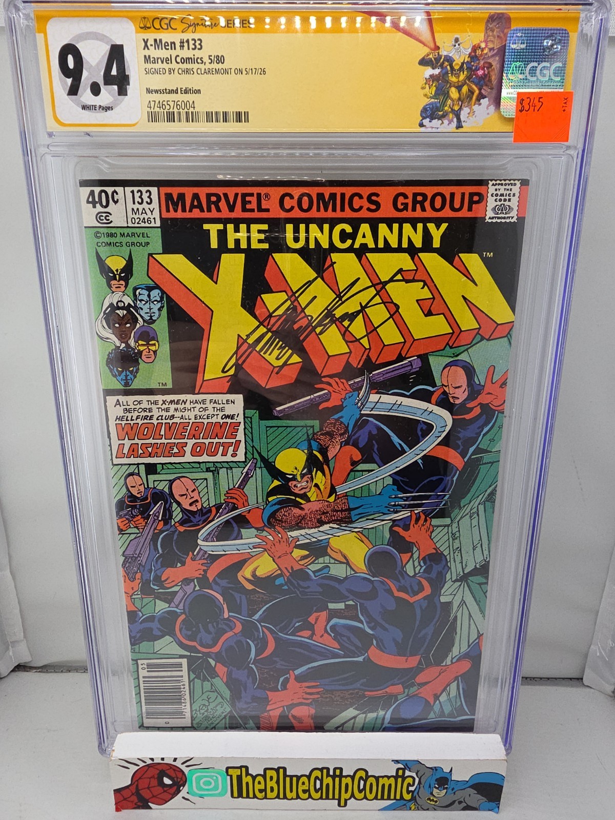 X-Men #133 CGC 9.4 Marvel 1980 Newsstand Signed Claremont 1st Wolverine Story