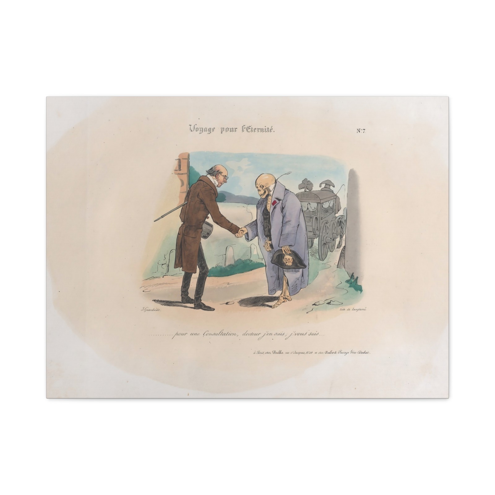 J. J. Grandville - So there was no noise in Paris - ca. 1830 - Canvas Wall Art