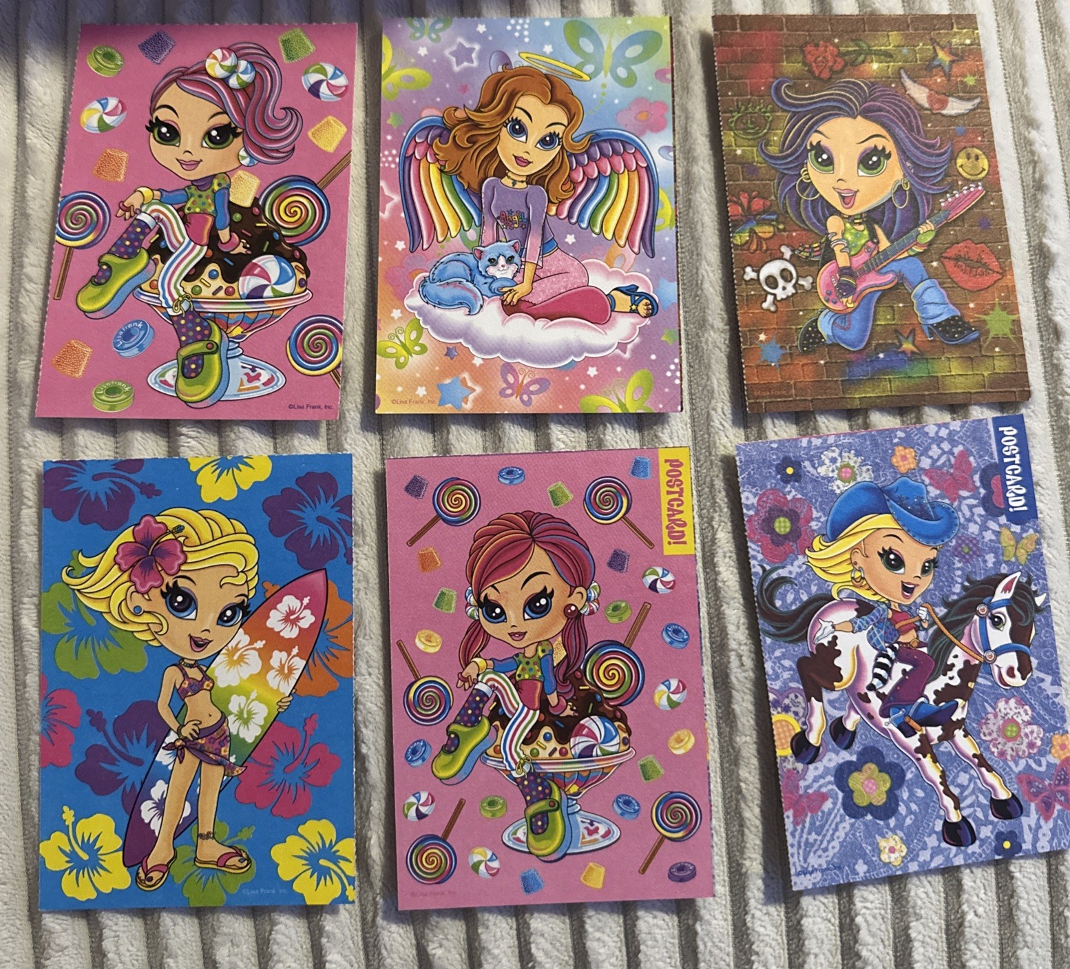 Lisa Frank Postcards Lot of 6 - Y2K Glamour Girls Fab Friends Rare Deadstock