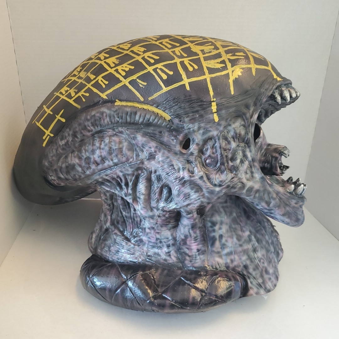 VTG Grid Alien Vs Predator AVP Alien Mask 2004 Halloween Latex Cosplay Detailed 