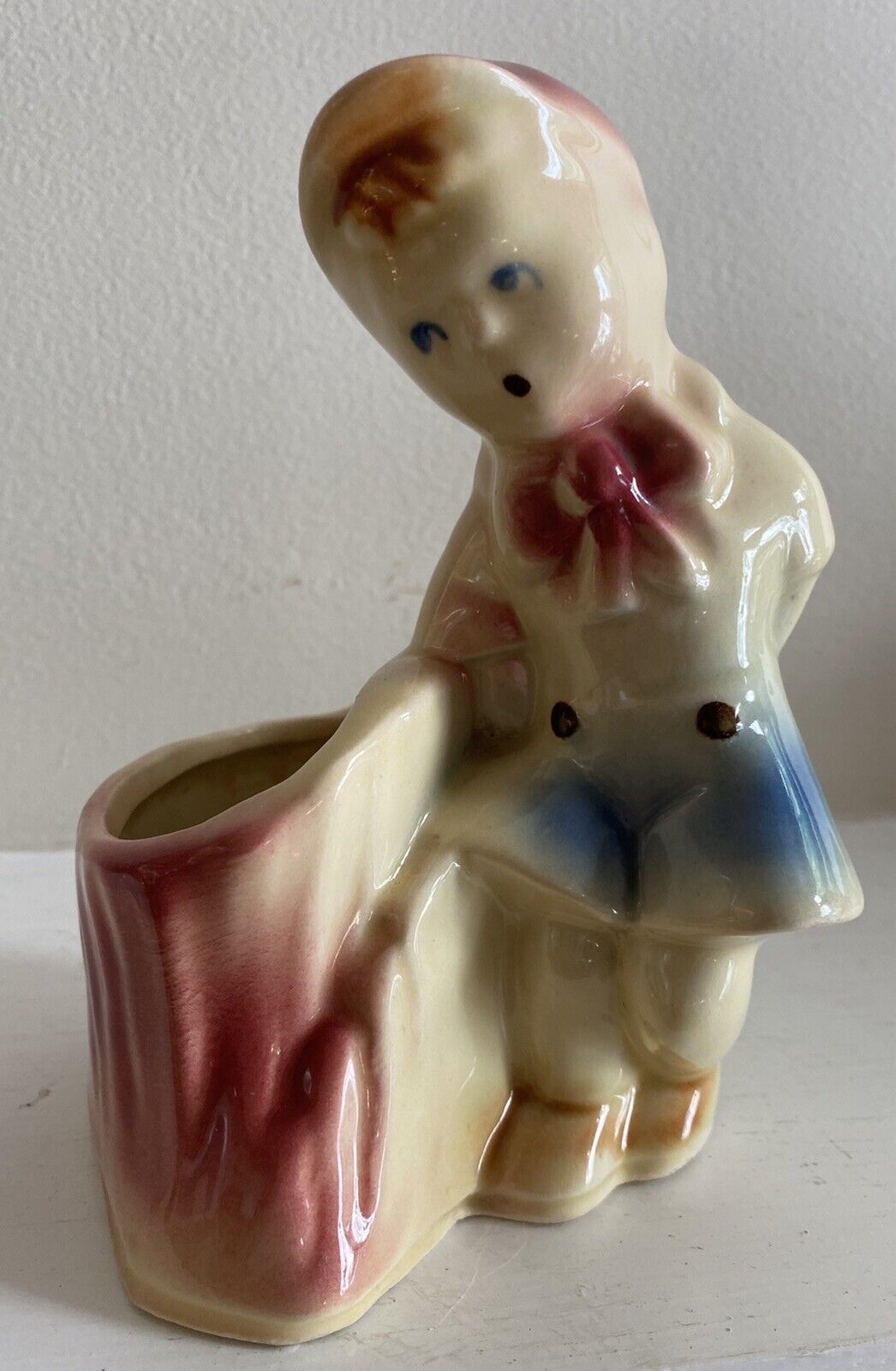 Ceramic Baby Planter Boy Little Lord Fauntleroy Mid Century Shawnee Pottery USA