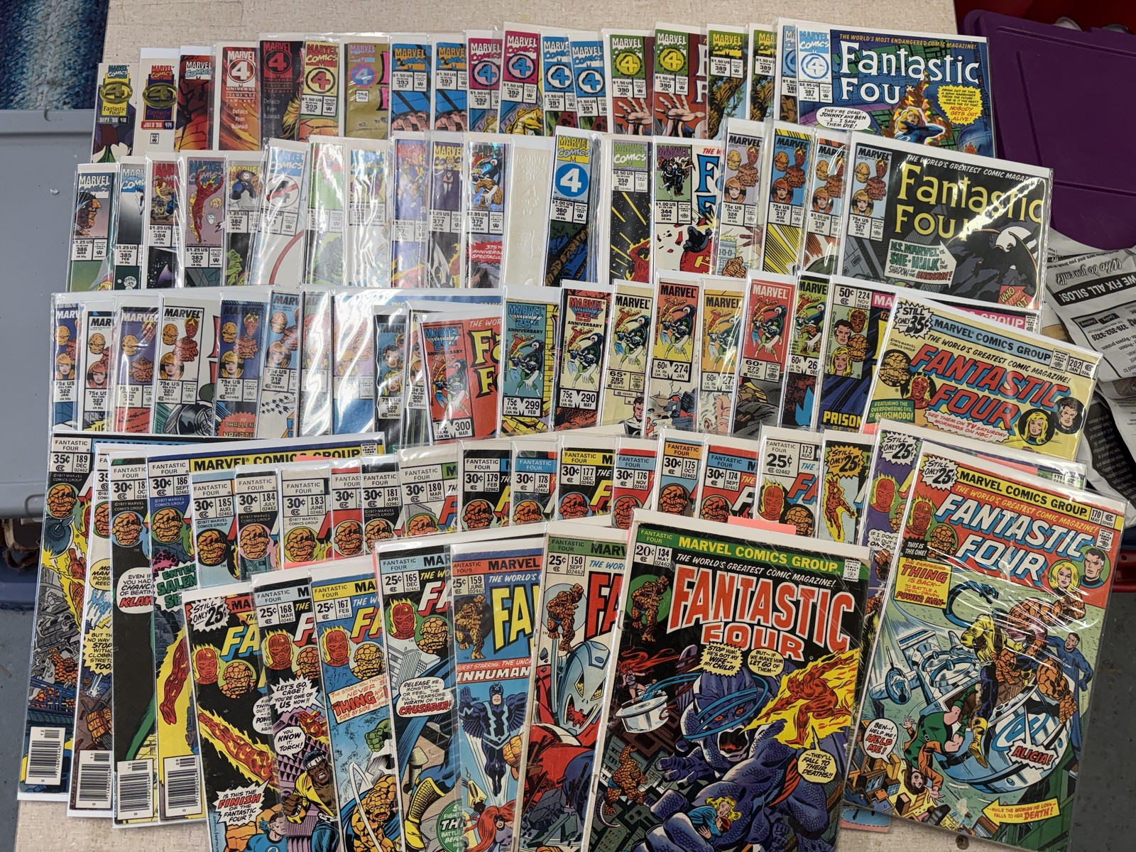 Vintage Marvel Fantastic Four Comic Lot Run Issues 134-393 Bronze 70s-90s Set