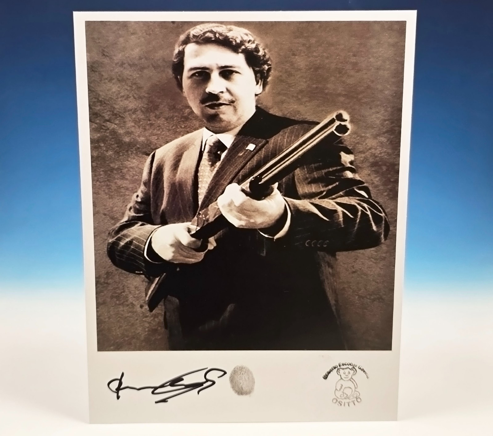 Roberto Escobar Autograph Fingerprint Photo Pablo Gangster Shotgun Mob Narcos