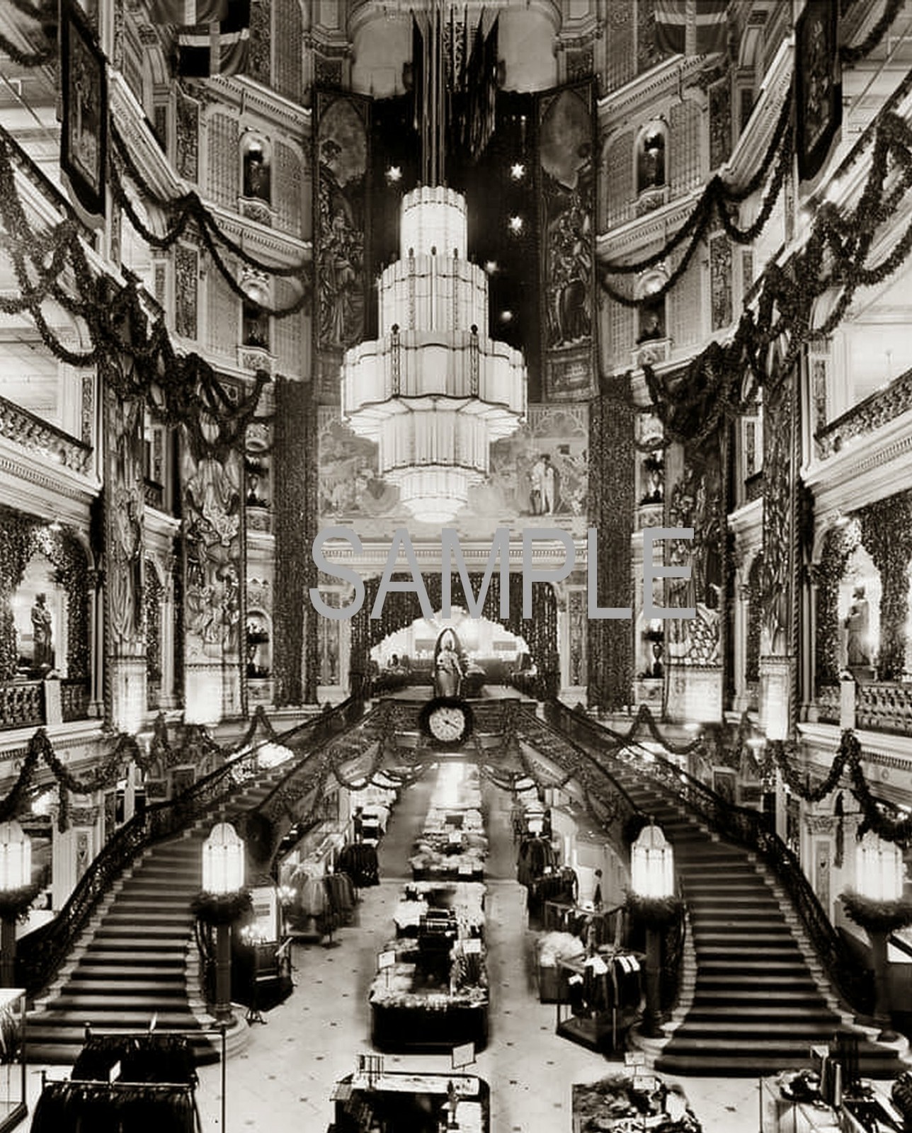 1920 NEW YORK Christmas at Wanamaker\'s Department Store  Photo  (231-J)