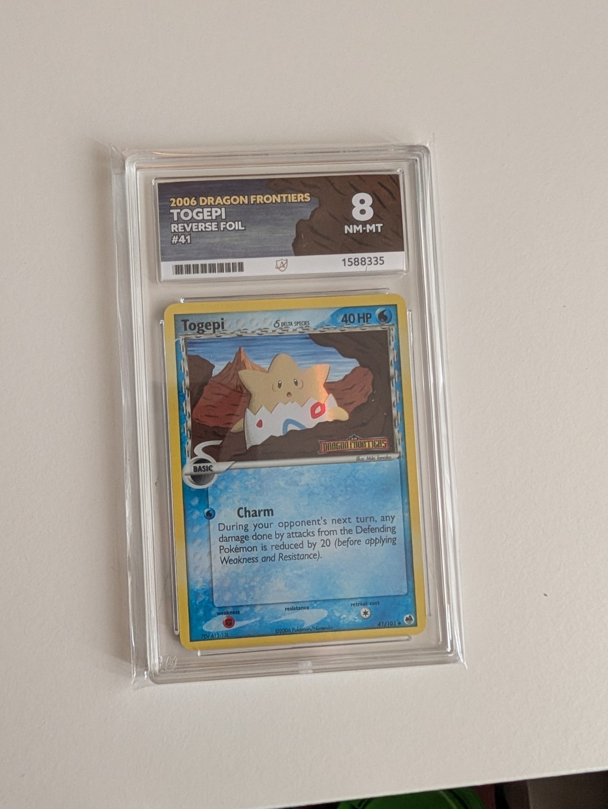 ACE 8 Togepi 41/101 Dragon Frontiers Stamped Reverse Holo 2006 Not PSA