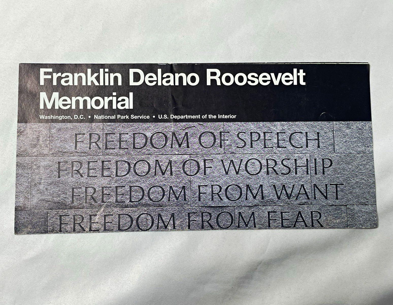 Franklin Delano Roosevelt Memorial Brochure Washington, D.C. 1997 National Park 