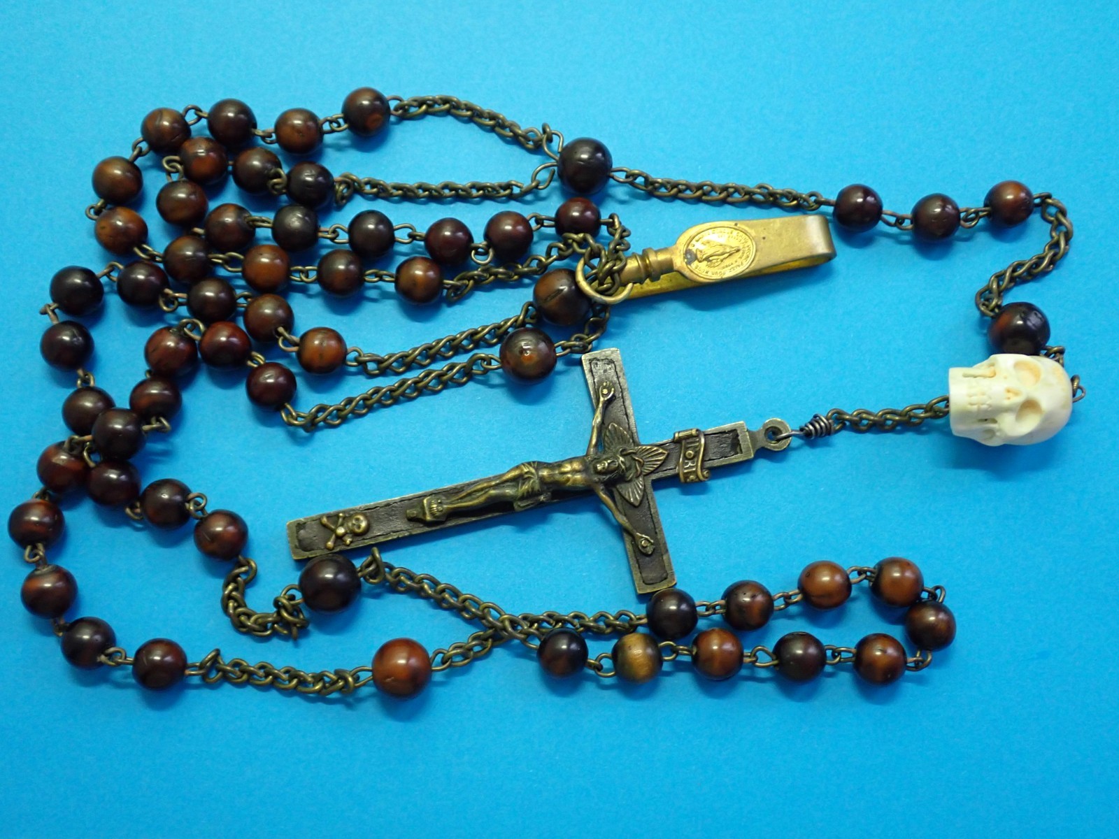 AMAZING antique FRENCH HABIT rosary / PRIEST rosary / 19 CENTURY rosary