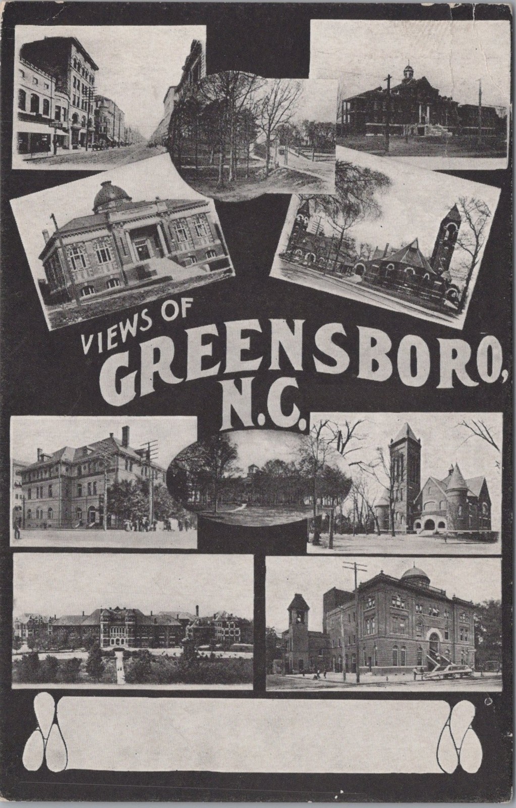 Multi View Greensboro North Carolina NC Buildings Undivided Back 1900s Postcard