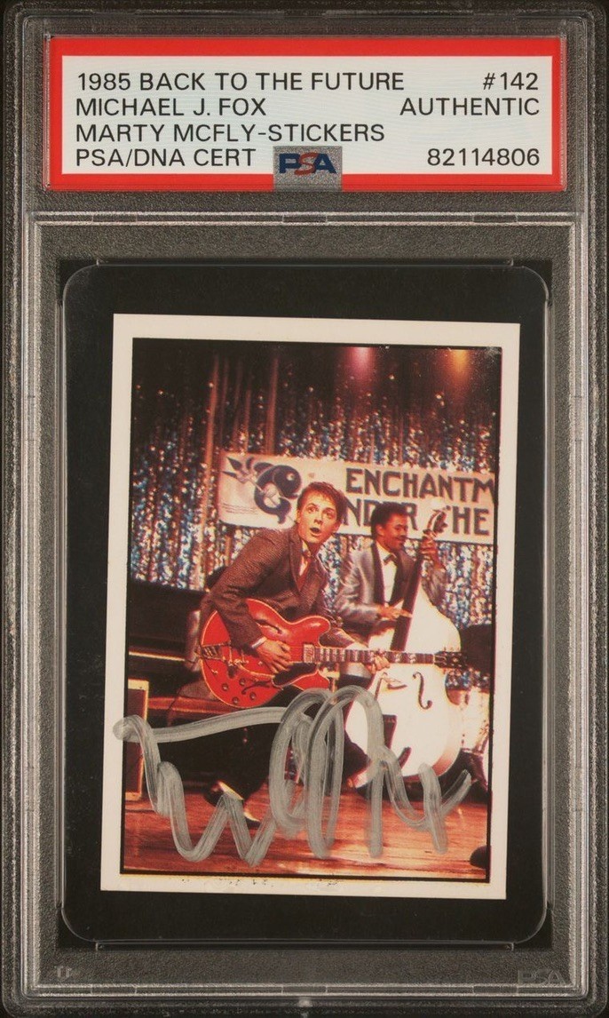 1985 Panini Back to the Future Michael J Fox PSA/DNA #142 Auto Signed Rookie RC