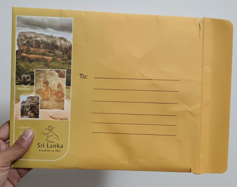 Vintage Sri Lanka Souvenir Envelope - Rare Unused Collectible - 8x10 Art Size Vintage Sri Lanka Souvenir Envelope - Rare Unused Collectible - 8x10 Art Size