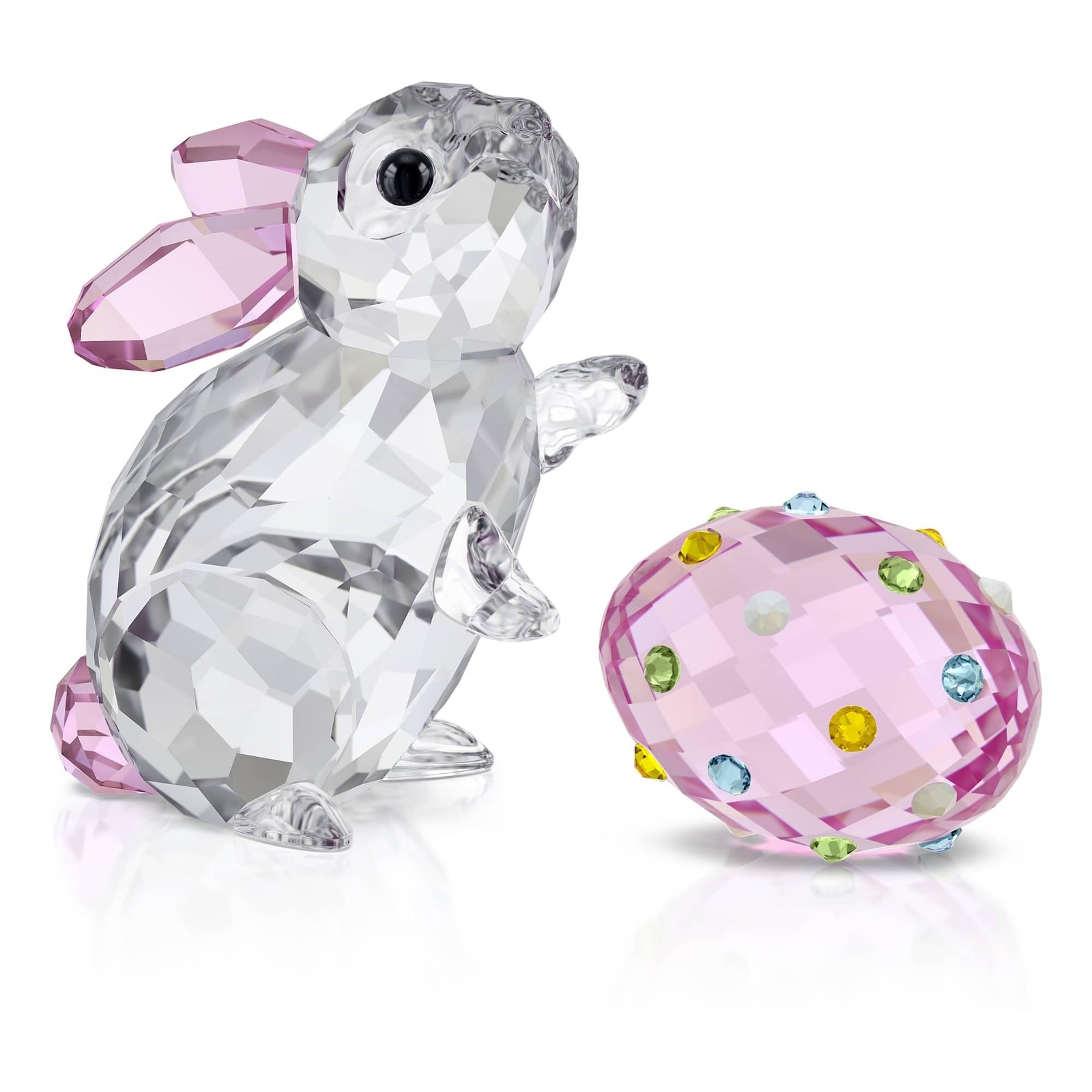 Swarovski Idyllia Rabbit and Egg Crystal Figurine Pink Easter Bunny 5748224