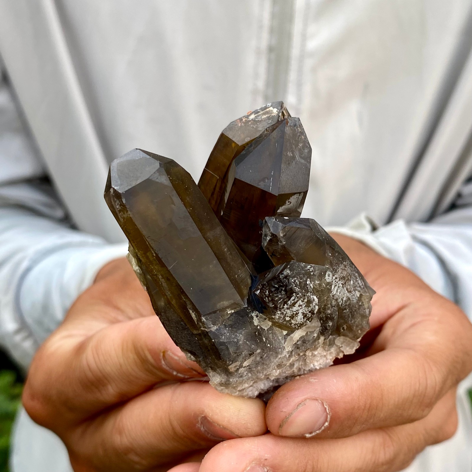 124G Natural smoky black quartz cluster crystal mineral specimen healing