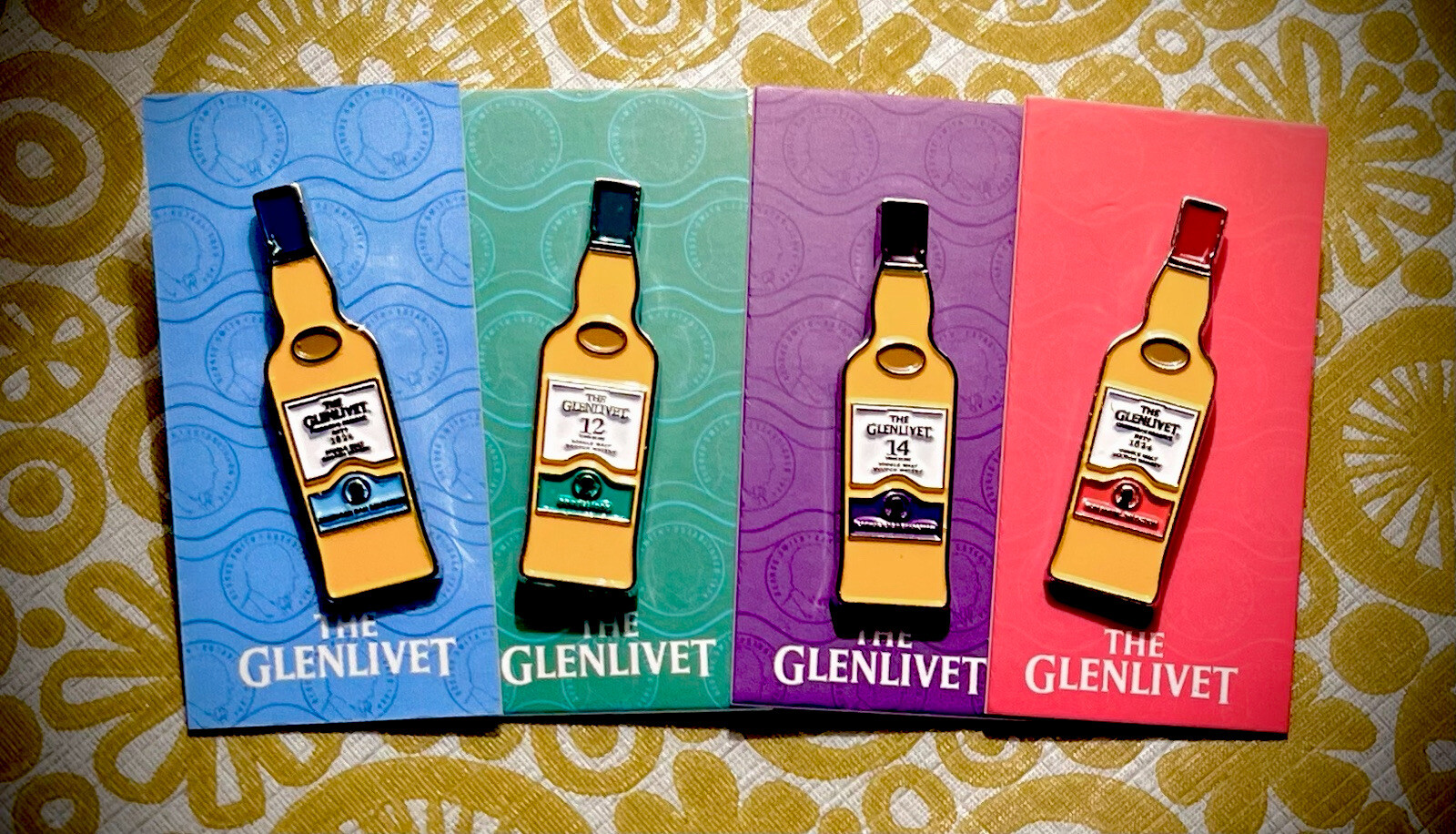 The Glenlivet Scotch Enamel Lapel Hat Pin Set *BRAND NEW*
