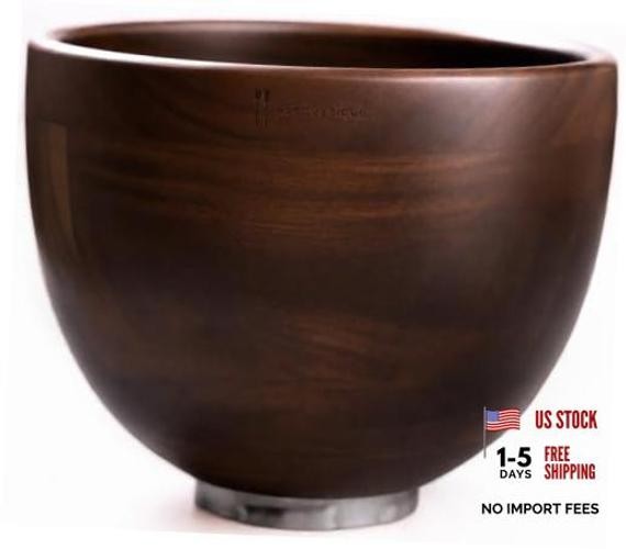 Premium Solid American Walnut Wood Mixing Bowl Compatible with Kitchen Aid