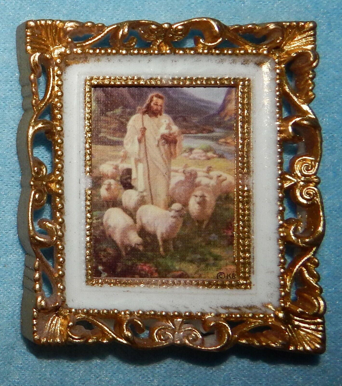 Jesus the Good Shepherd Picture in Frame - 2 5/8