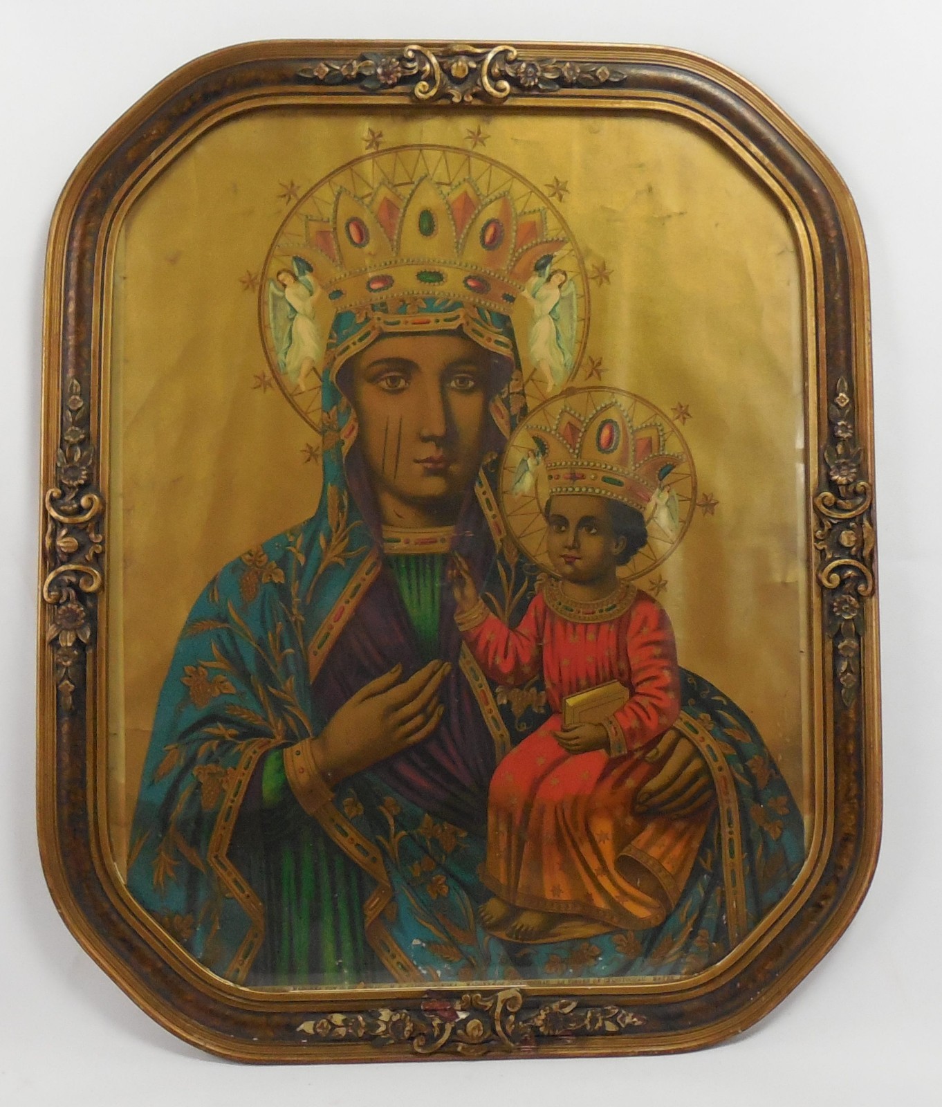 Antique Our Lady of Czestochowa Chromolithograph