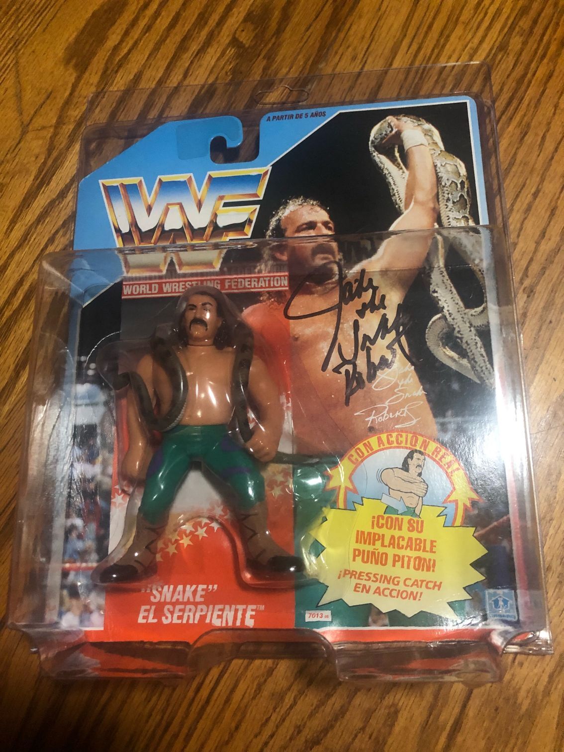 Jake Roberts Hasbro Italian Version Autographed Signed Action Figure w/ Hardcase