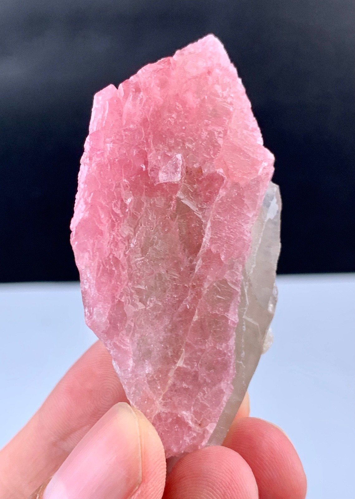 38 Gram Nice Luster Pink Rose Quartz Crystal Specimen From Afghanistan.