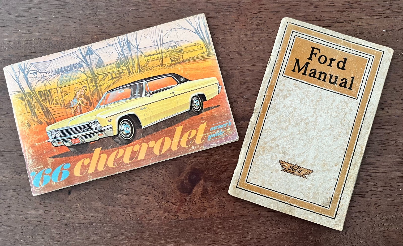 Two vintage car manuals - 1918 Ford and 1966 Chevrolet