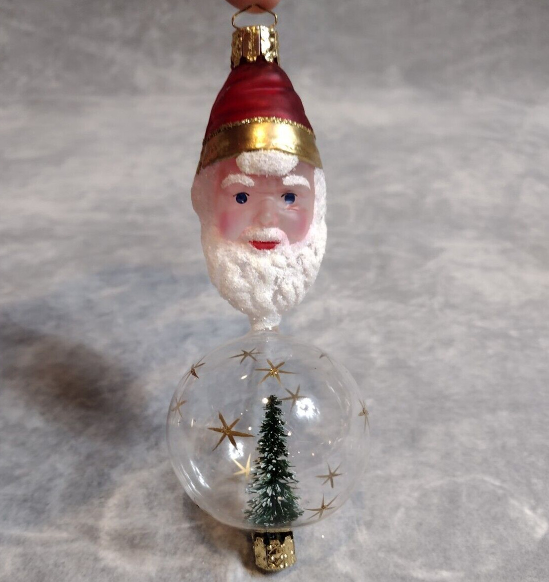 Vintage, Germany, Christborn, Hand Blown, Glass, Santa, Christmas Ornament, Rare