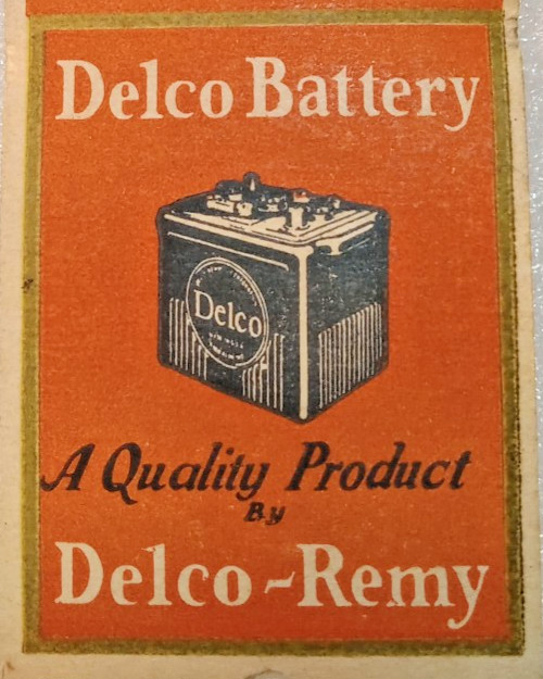 1920\'s DELCO BATTERY - NANCE CHEVY, Asheboro N.C. - RARE-S ALESMAN\'S SAMPLE.
