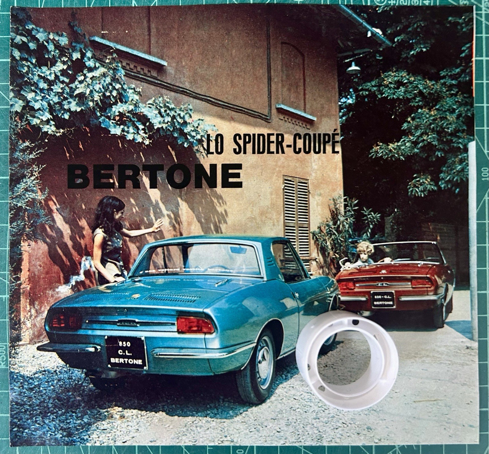 Rare advertising Fiat 850 C.L. 1966 Spider Coupe’ BERTONE Rare advertising Fiat 850 C.L. 1966 Spider Coupe’ BERTONE