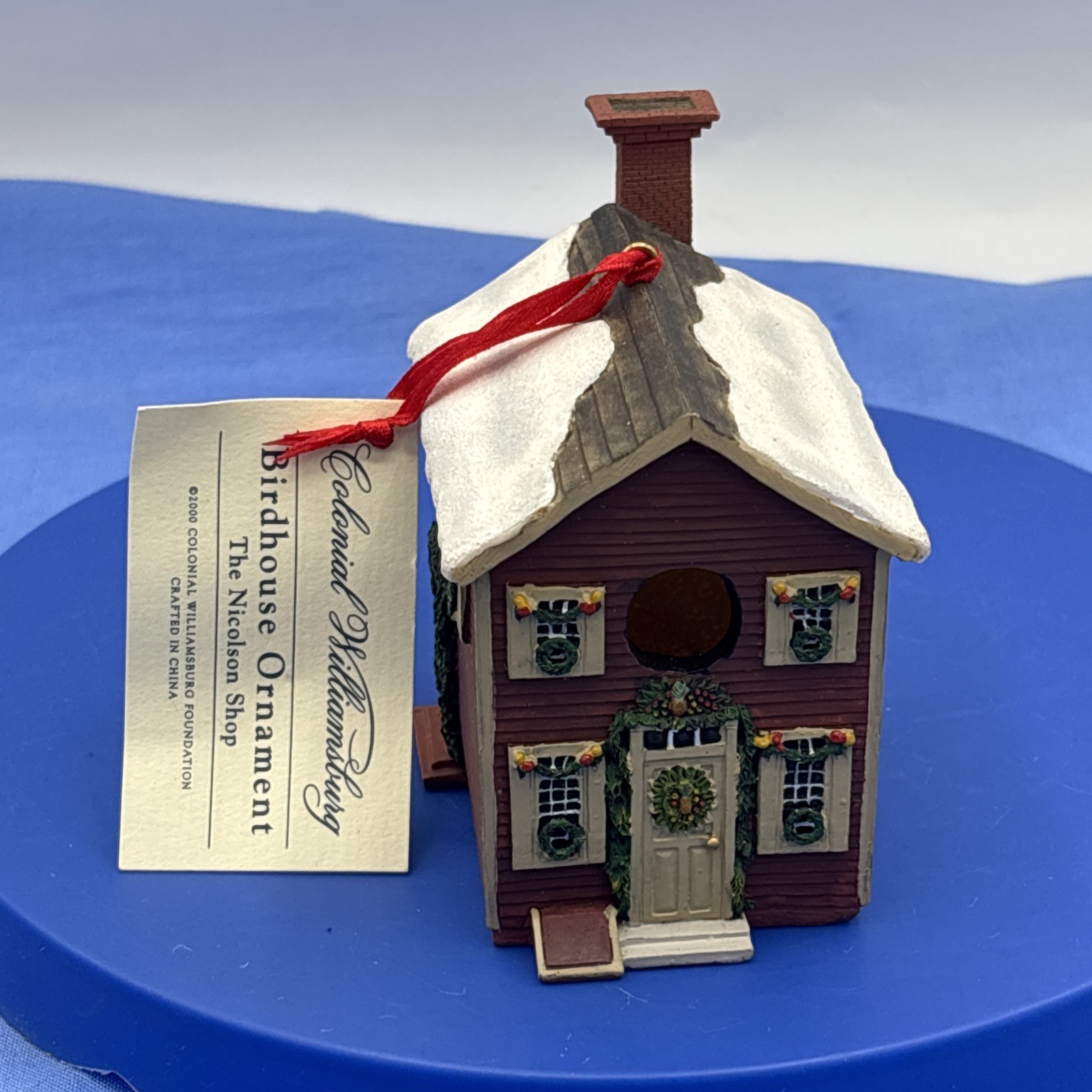 Colonial Williamsburg Birdhouse Ornament The Nicolson Shop 2000 Tag Attached