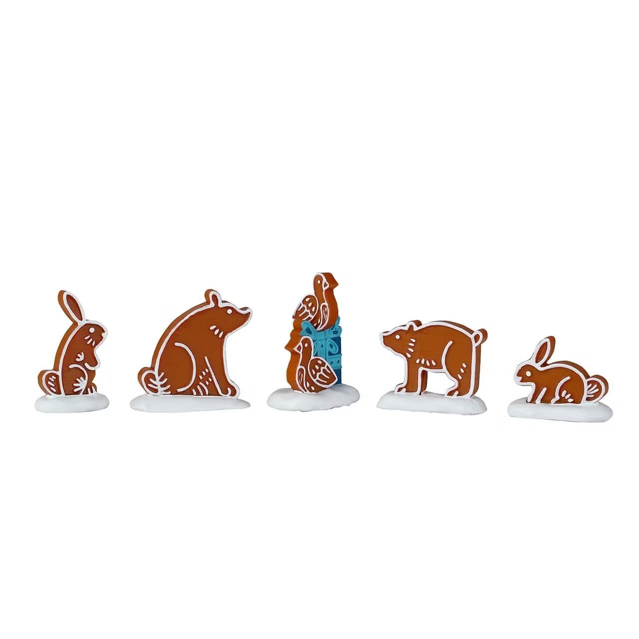 Lemax Sugar N Spice Village Accessory Gingerbread Animals Set of 5 42362