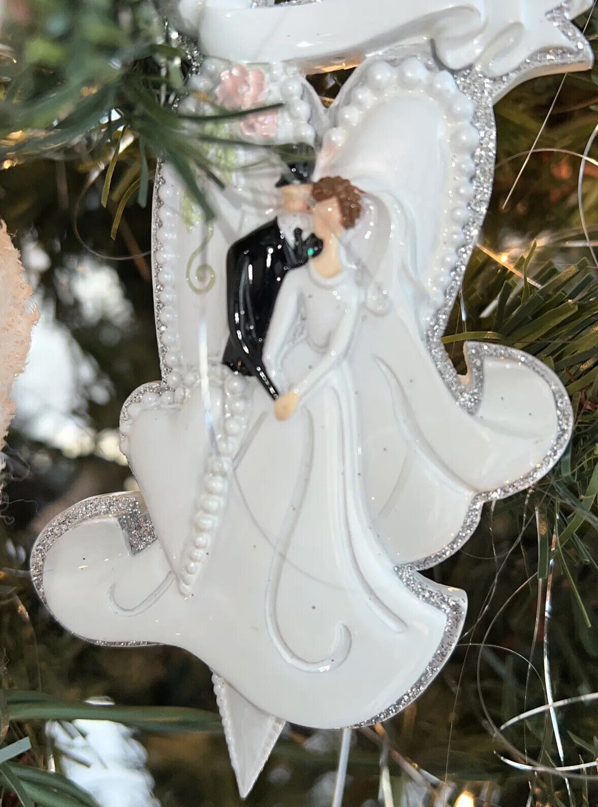 Rare Kurt S. Adler Wedding Couple Christmas Ornament Groom Bride Personalize