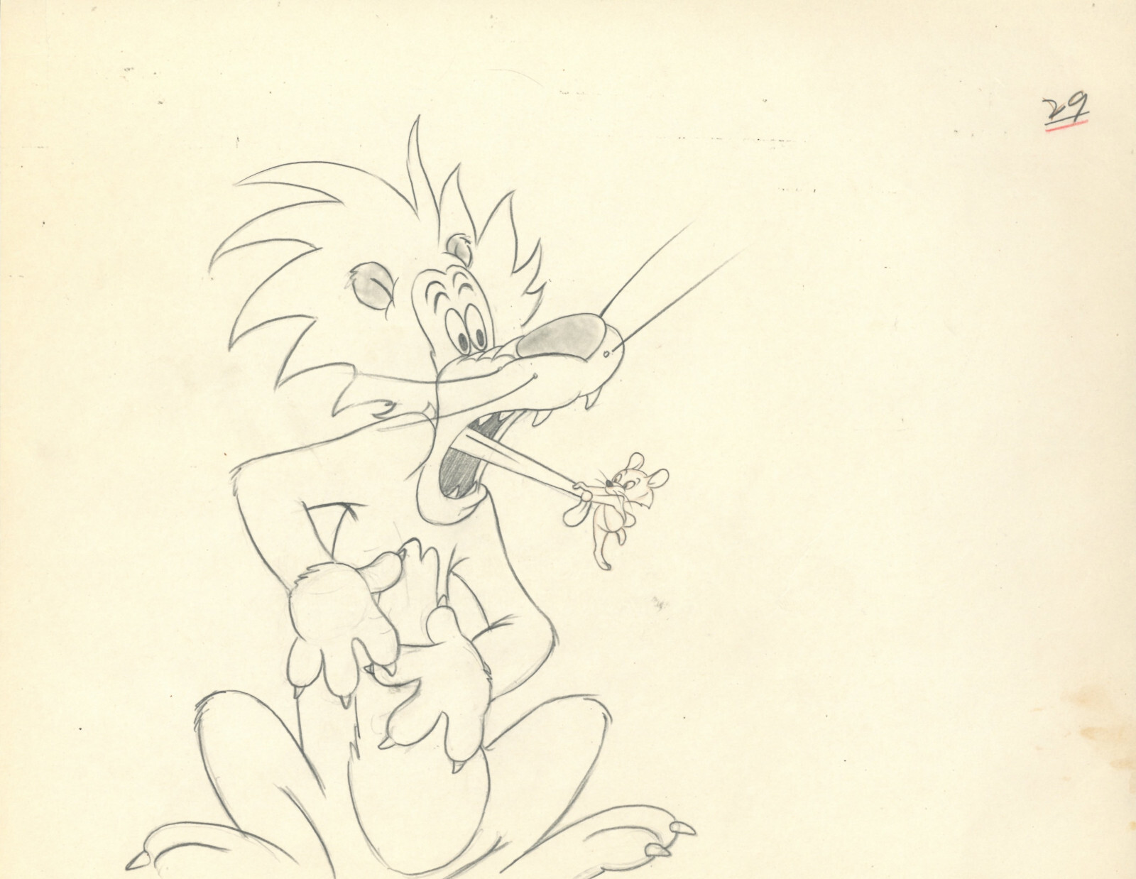 MGM: Tex Avery- Slap Happy Lion and Mouse- Original Production Drawing 1947