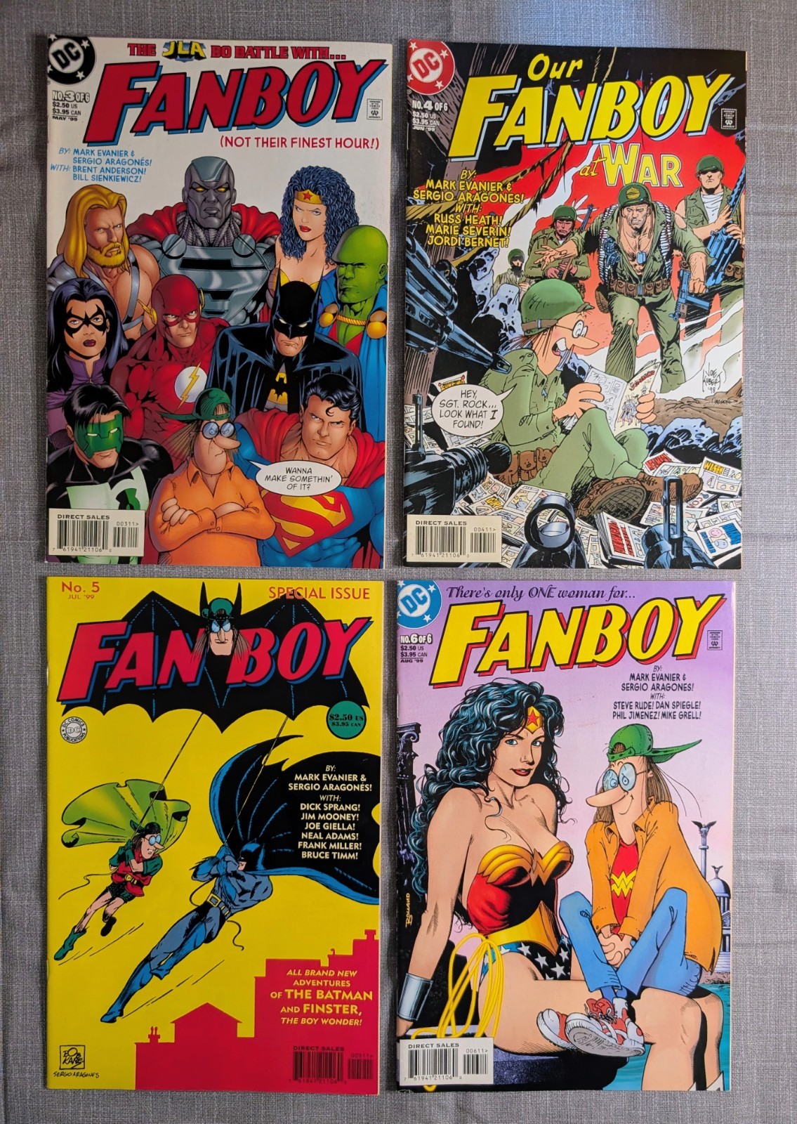 FANBOY 3 4 5 6 LOT MARK EVANIER SERGIO ARAGONES DC COMICS 1999 NM FANBOY 3 4 5 6 LOT MARK EVANIER SERGIO ARAGONES DC COMICS 1999 NM