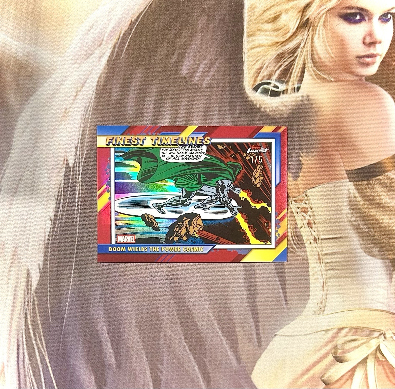 DR. DOCTOR DOOM TOPPS FINEST FANTASTIC FOUR TIMELINES SSP RED REFRACTOR ALPHA /5