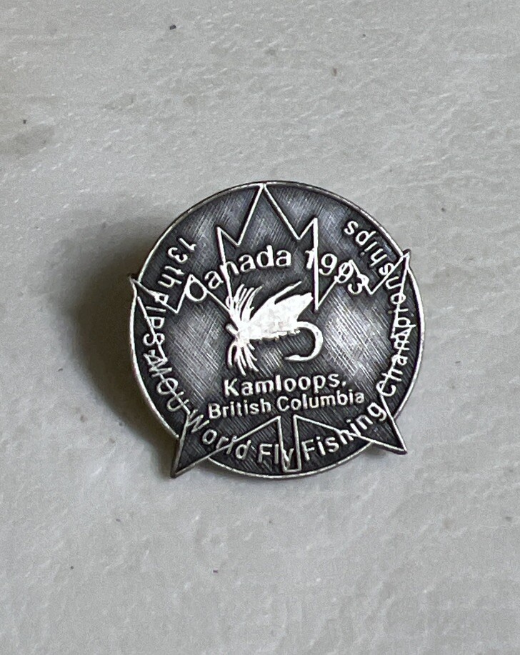 Vintage 1993 Kamloops BC 13th World Fly Fishing Championship Pin Hat Lapel
