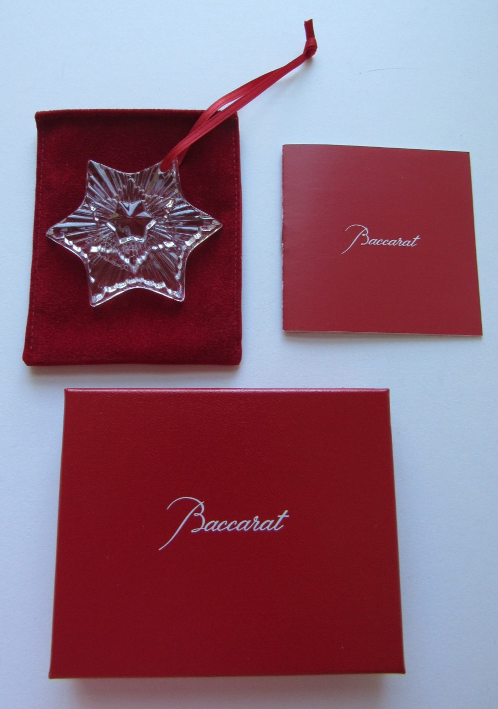 Baccarat Crystal Noel Clear Holiday Ornament 2020 2813874 NEW BOX  & CASE $110