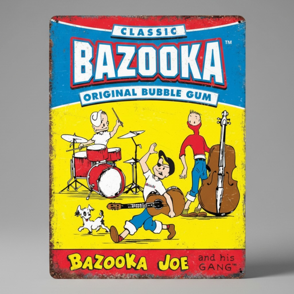 Bazooka Joe Band Metal Sign