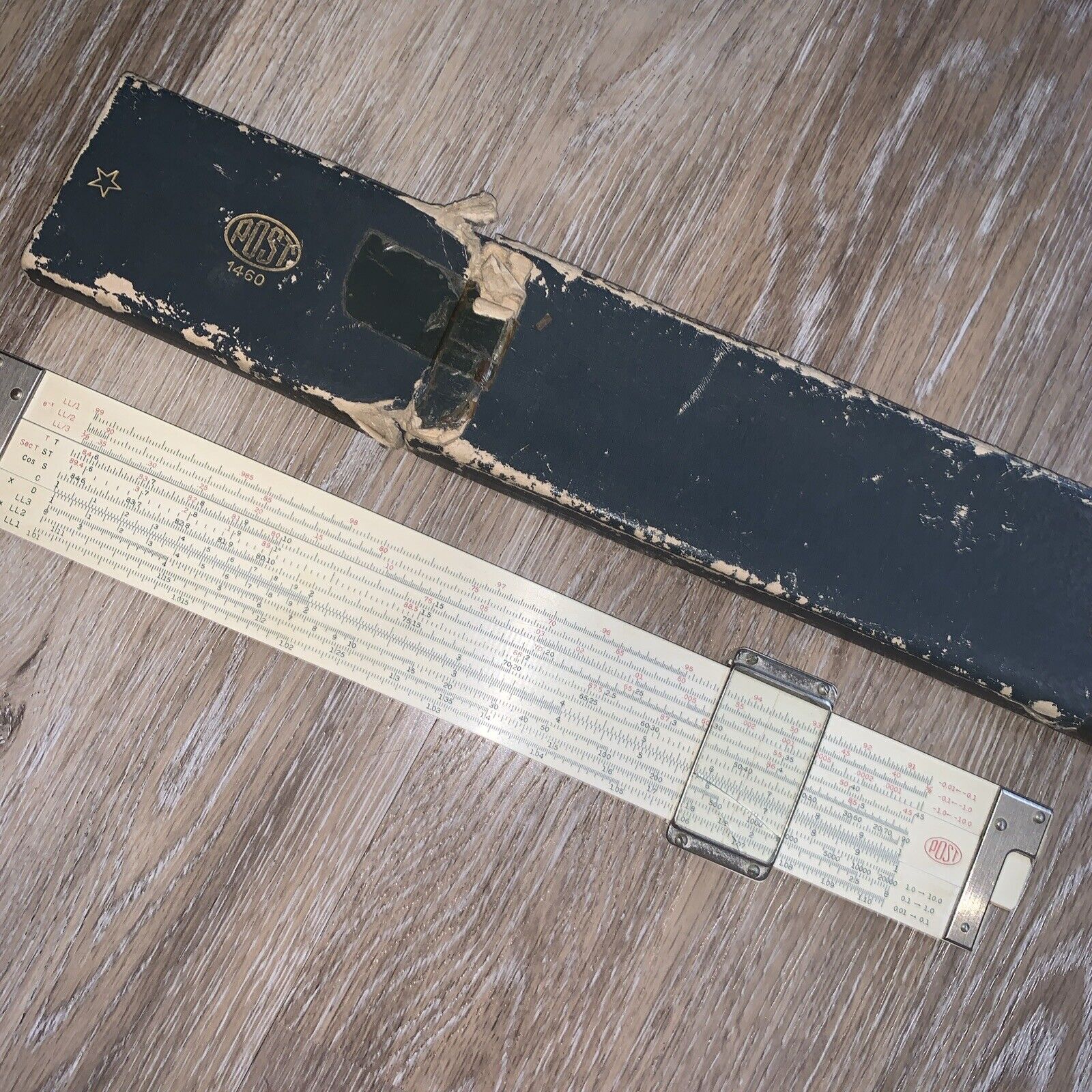 Vintage Frederick Post Versalog 1460 Slide Rule Hemmi Japan With Case