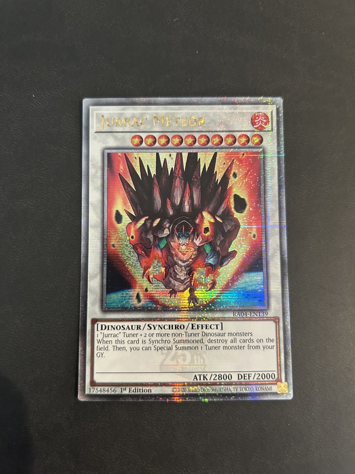 Yu-Gi-Oh RA04-EN139 Jurrac Meteor (1st Edition) Quarter Century Rare, NEAR MINT
