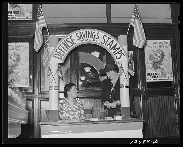 Photo:Turlock California 1942 Defense Savings Stamps PTA Booth war stamps
