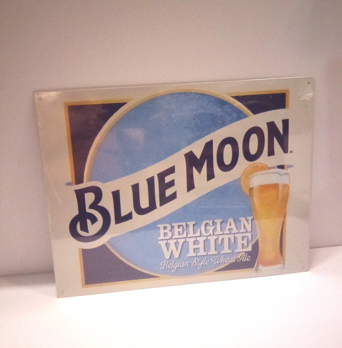 Blue Moon Belgian White Tin Metal Sign 12.5\