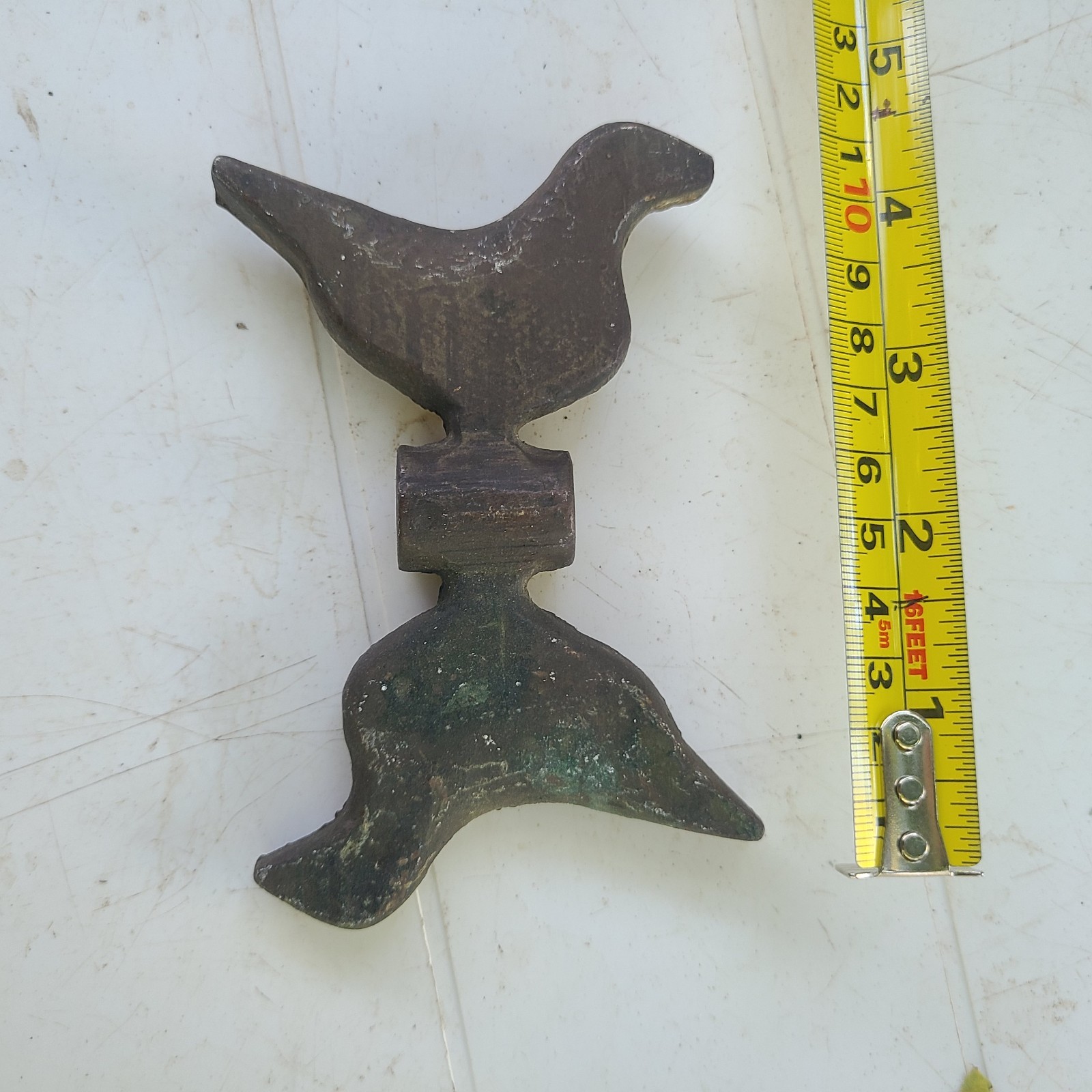 Antique Cast Bronze Carrnival Shooting Gallery Bird Dbl spinner Target