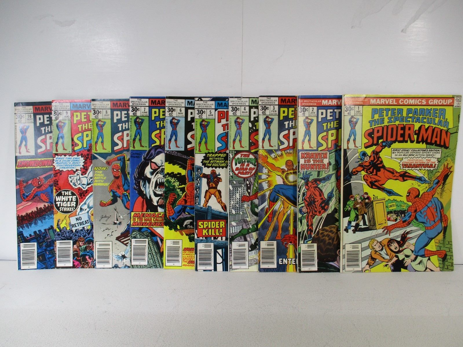 PETER PARKER, THE SPECTACULAR SPIDER-MAN 1-10 SET 1976-1977 Marvel (s 16108)