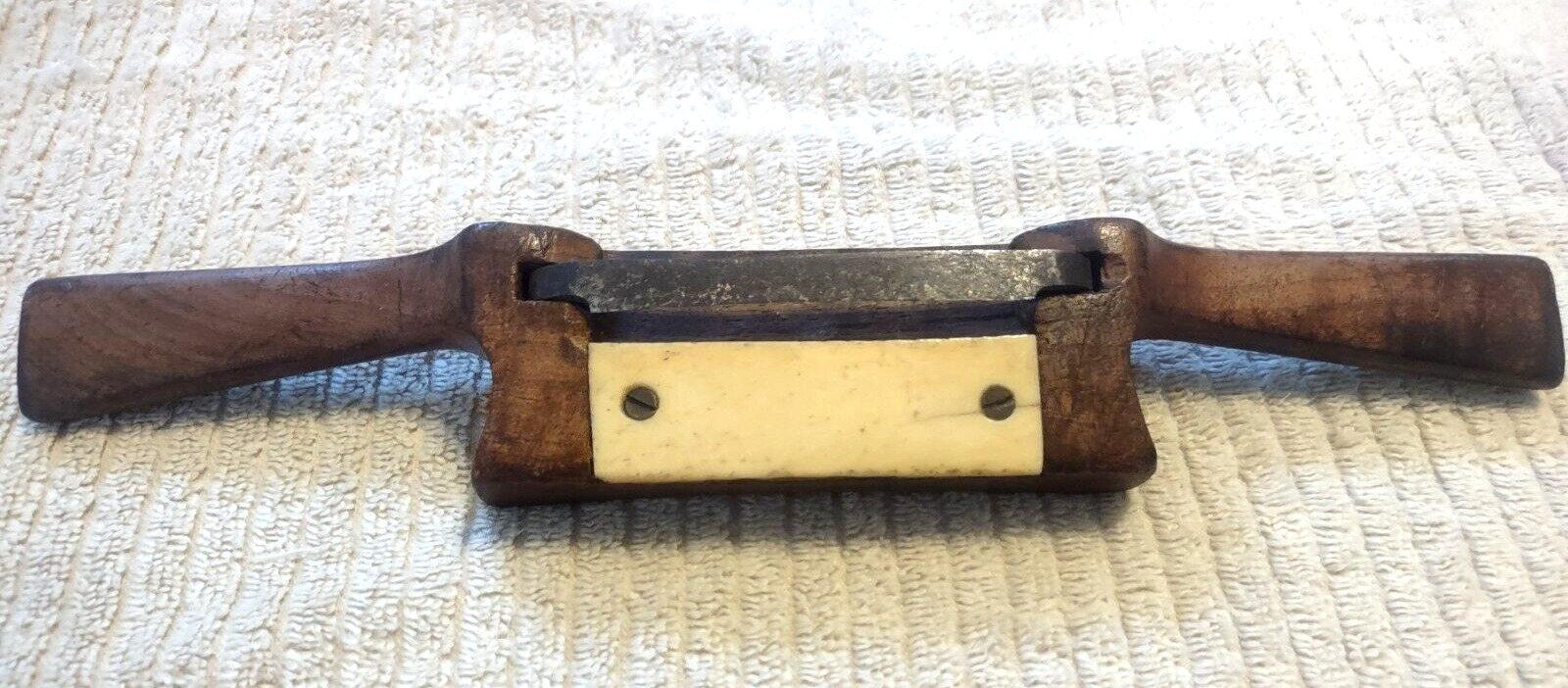 Vintage Unmarked Spoke Shave Wood Handle Draw Knife Plane 20th Century 11\