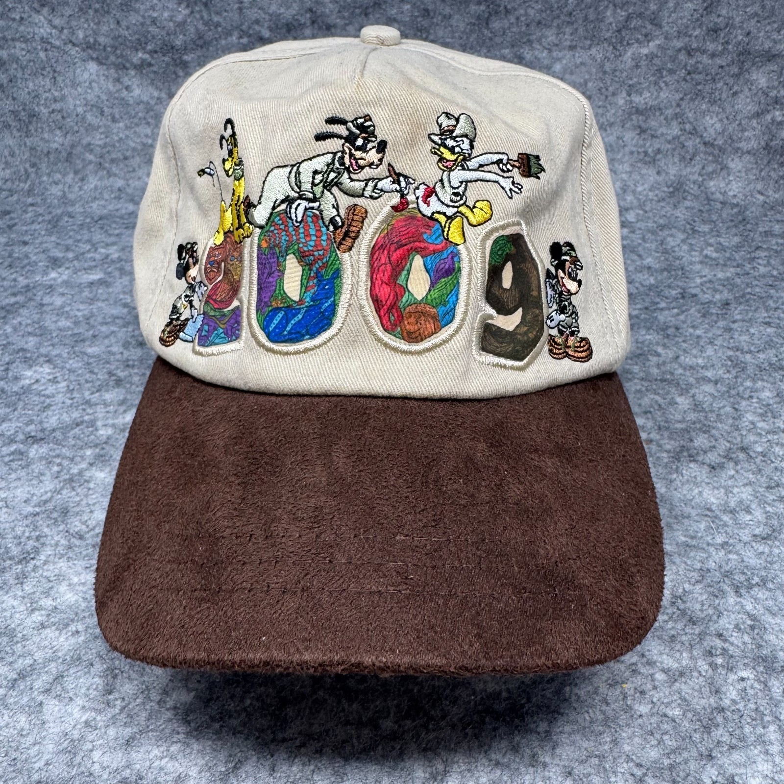 Vtg Y2K Disney Animal Kingdom 2009 Mickey Embroidered Hat Strapback Cap WDW