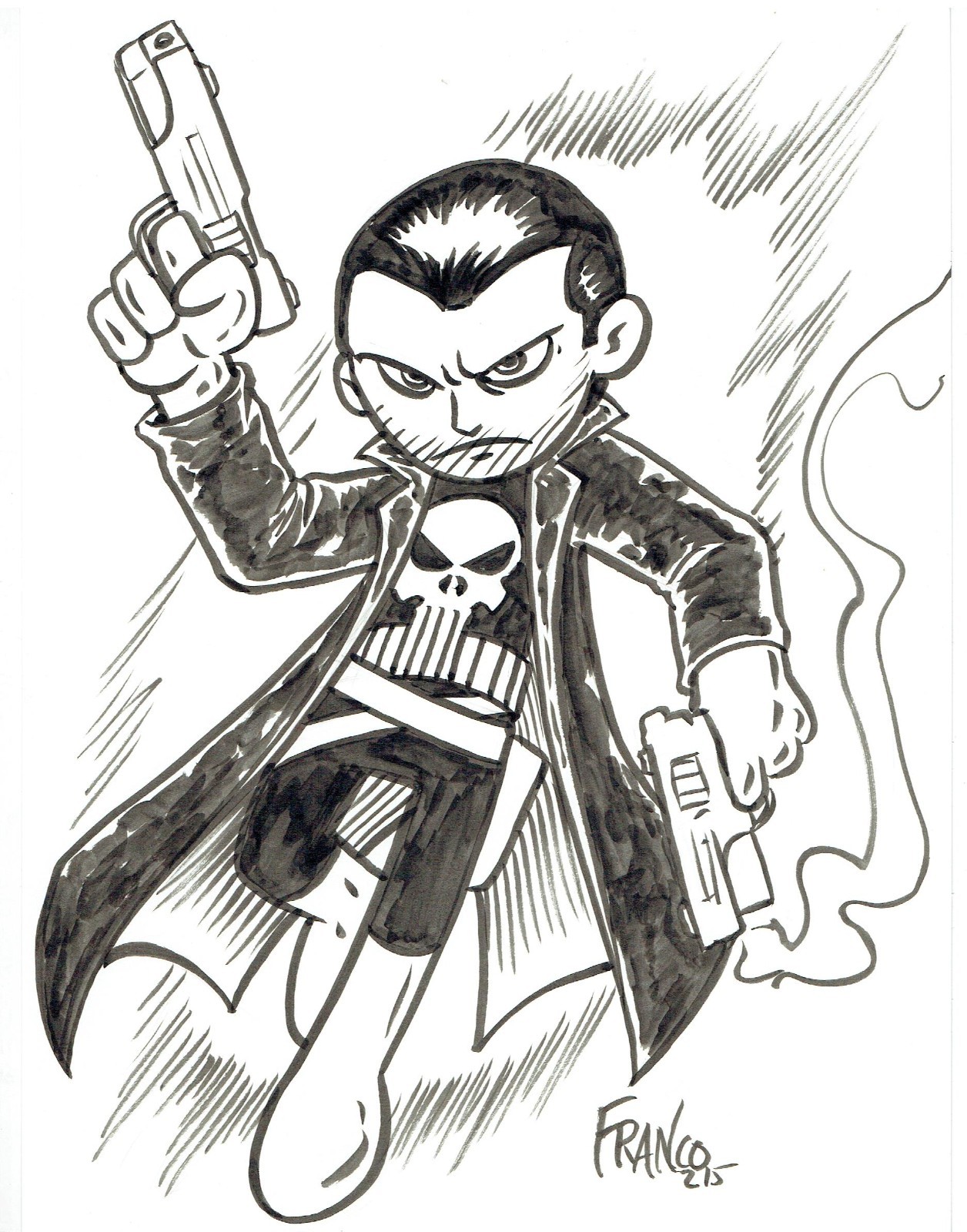 Punisher Original Art by Franco Aureliani
