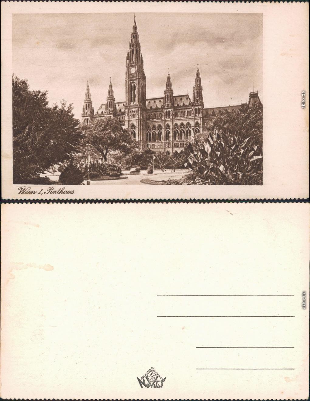 Postcard Vienna Vienna City Hall 1929