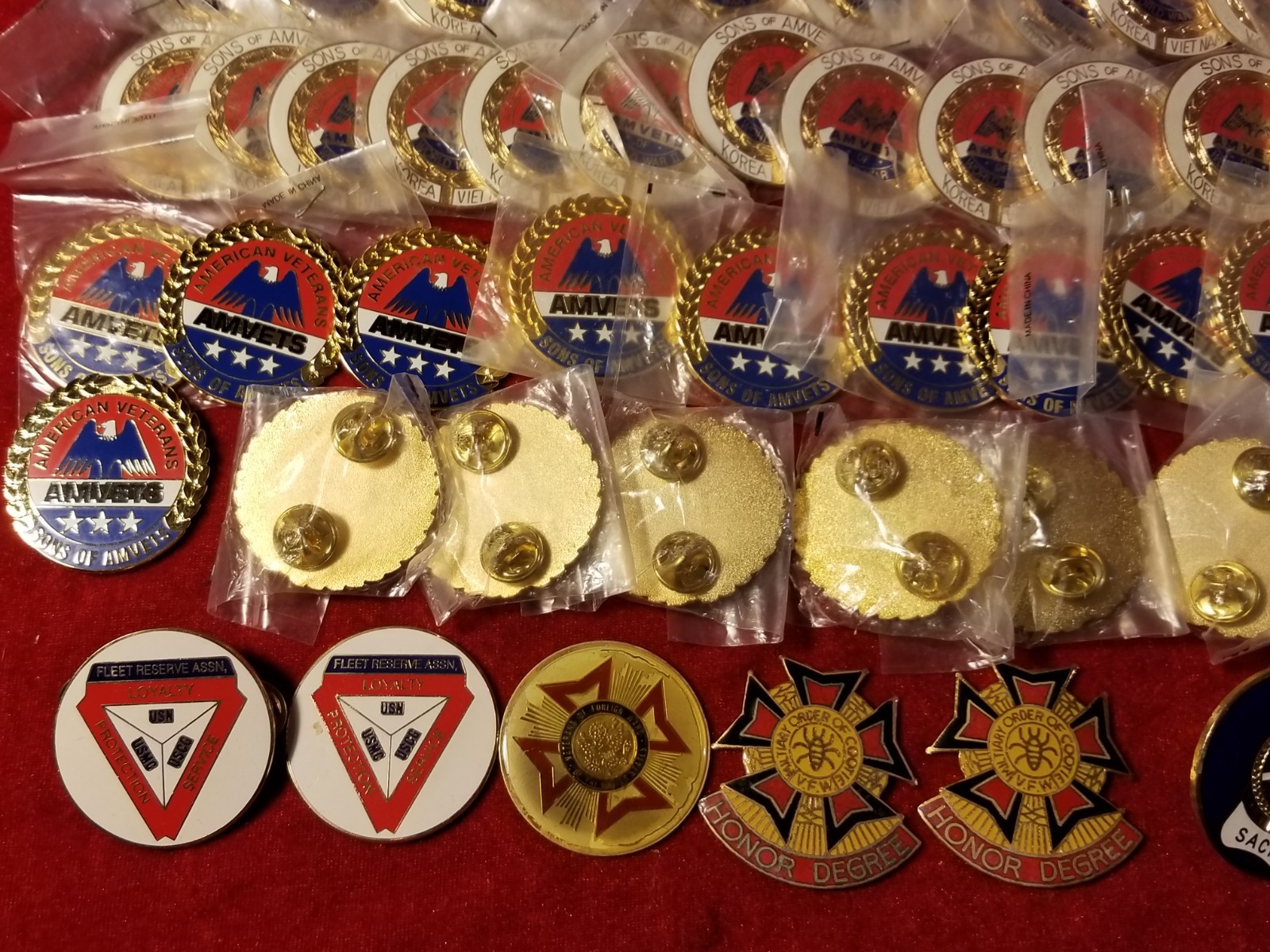 AMVETS American Veterans Pin Pinback Medal LOT 300+ WWII Korean Vietnam War Sons