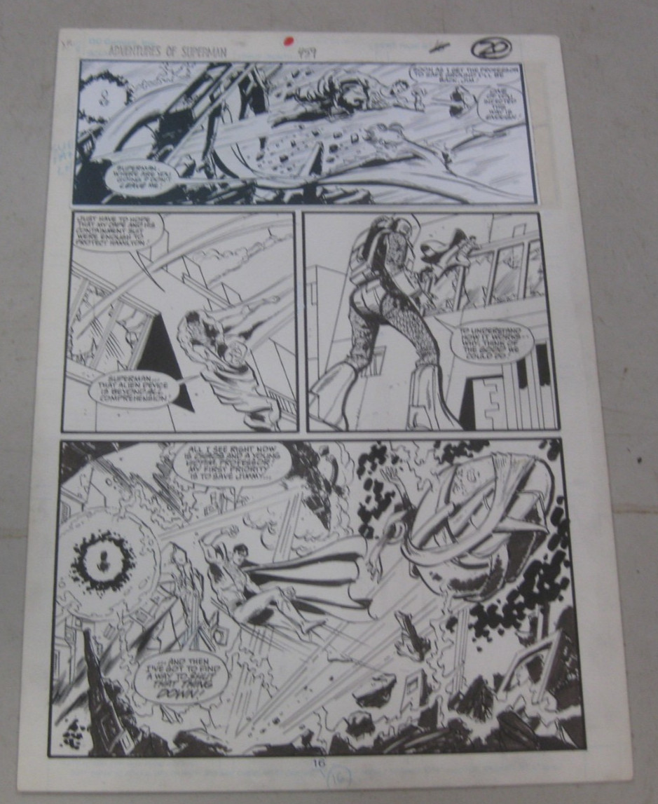 Original 1989 ADVENTURES OF SUPERMAN #459 Production Art Storyboard by Tim Gula