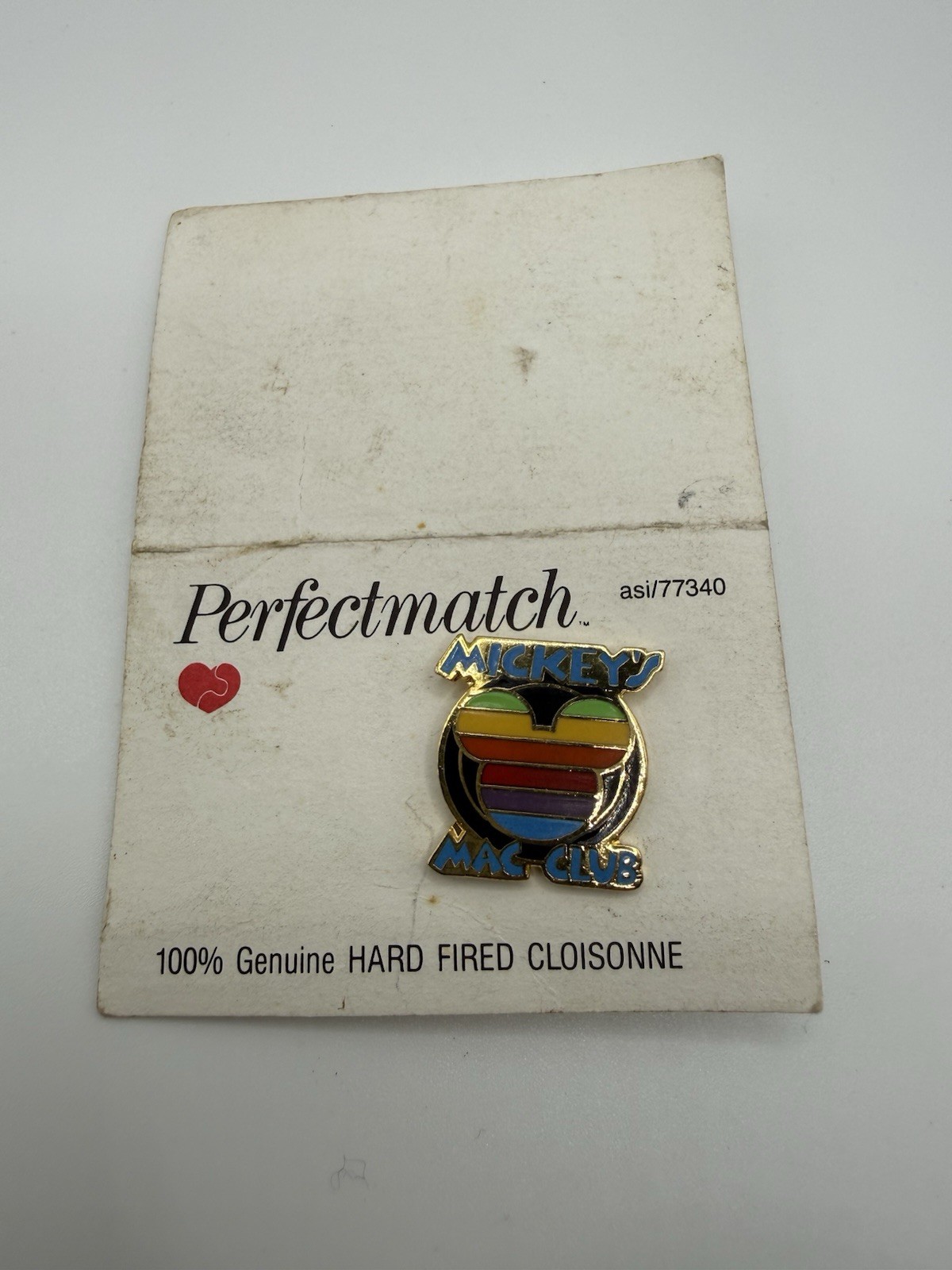 Rare 1991 Mickey’s Mac Club Pin Disney x Apple Macintosh Original Card Cloisonne